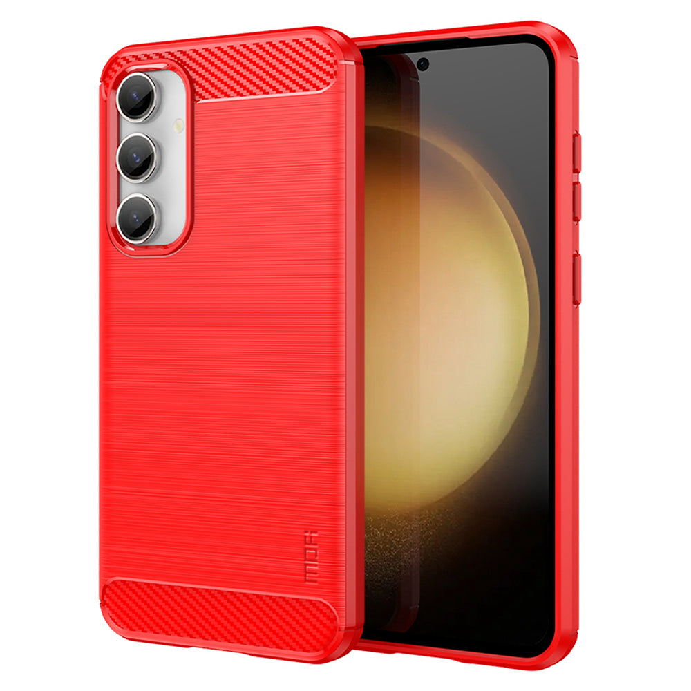 MOFI JK TPU Series-1 for Samsung Galaxy S23 FE Brushed Carbon Fiber Texture Phone Case Soft TPU Phone Shell Cover MOFI JK TPU Series-1 for Samsung Galaxy S23 FE Brushed Carbon Fiber Texture Phone Case Soft TPU Phone Shell Cover